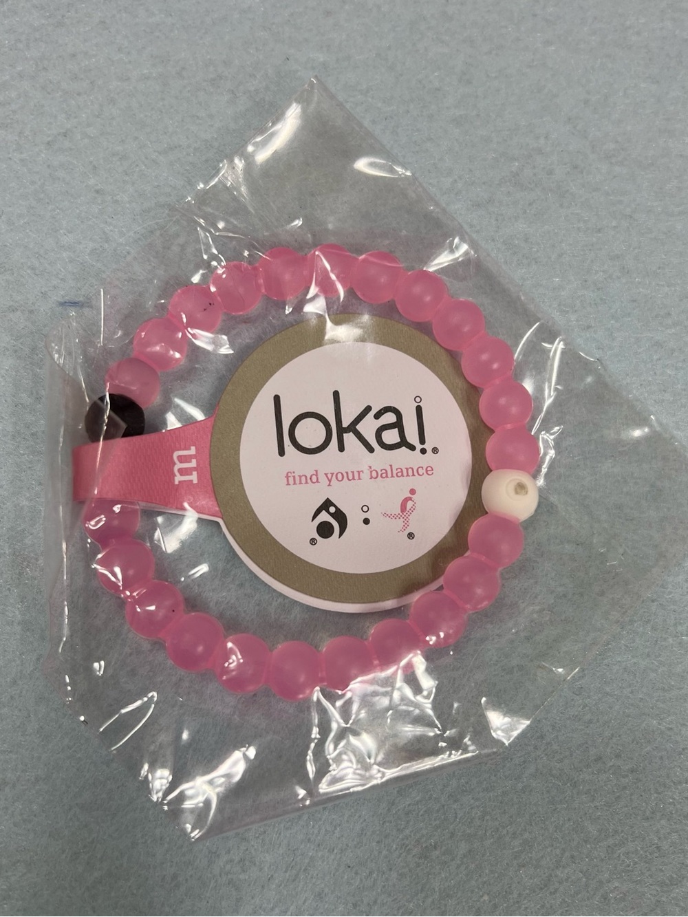Lokai Kids Pink Stretch Beaded Bracelet with Signature Balancing Beads